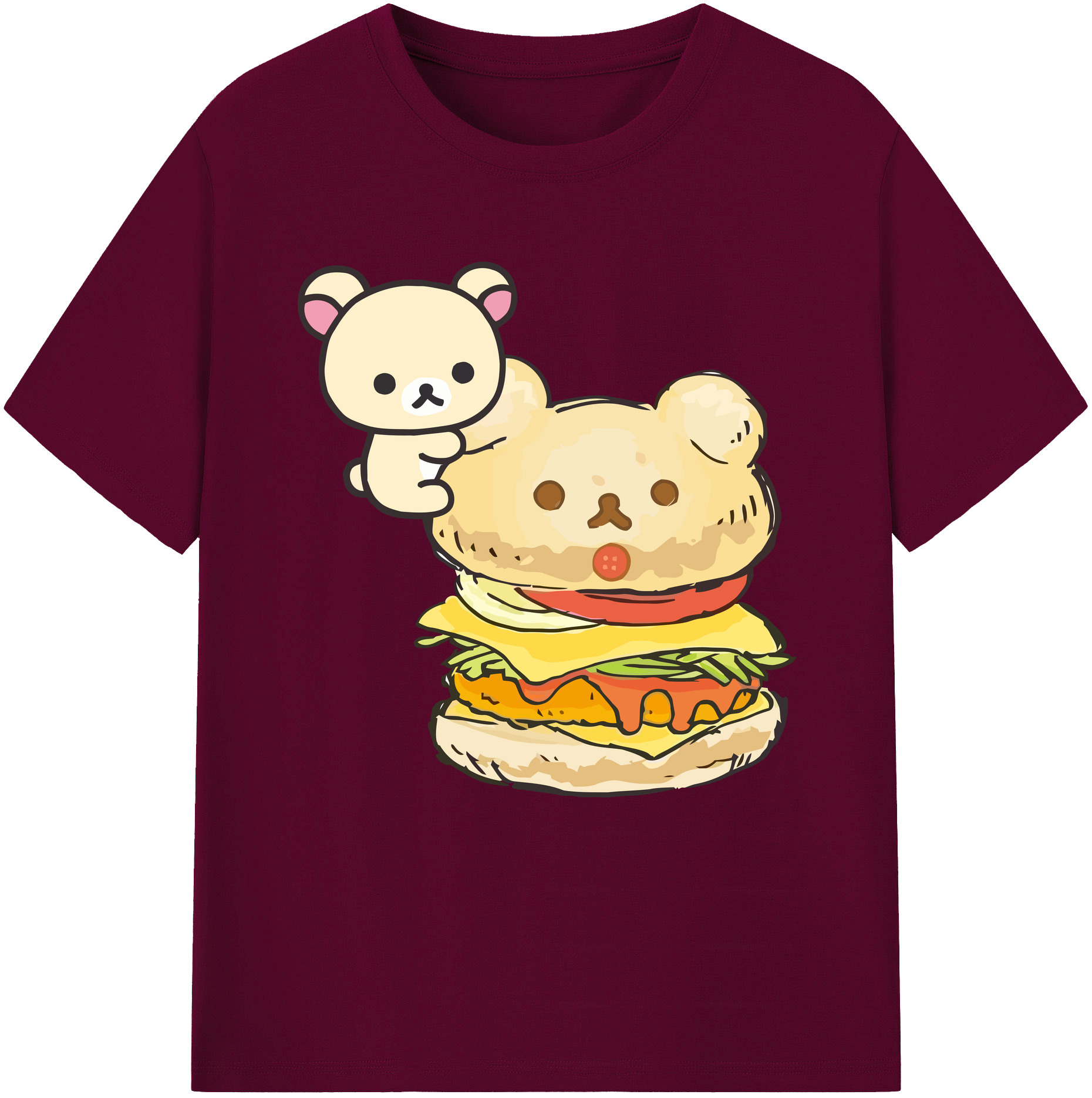 （画像用） リラックマ リラックマ キイロイトリ Rilakkuma Korilakkuma Kiiroitori レディースカジュアルプリントTシャツ（綿100％）